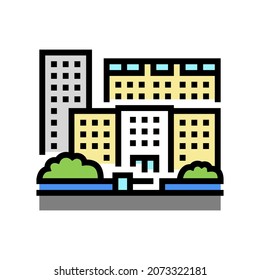 residential complex apartment building color icon vector. residential complex apartment building sign. isolated symbol illustration