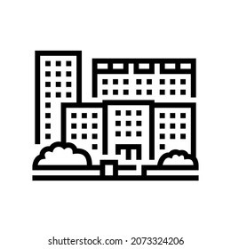 residential complex apartment building line icon vector. residential complex apartment building sign. isolated contour symbol black illustration