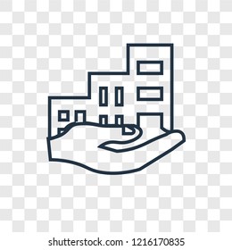 Residential concept vector linear icon isolated on transparent background, Residential concept transparency concept in outline style