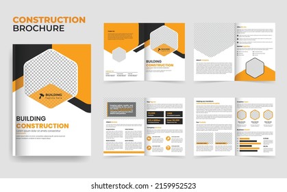 Planilla de folleto sobre la construcción residencial o folleto sobre renovación de viviendas, diseño de folletos inmobiliarios, Folleto sobre la construcción de empresas, Propuesta comercial