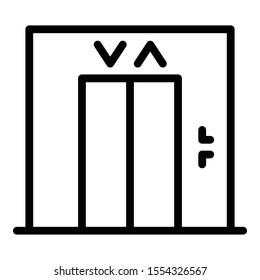 Residential elevator icon. Outline residential elevator vector icon for web design isolated on white background
