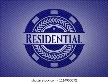 Residential emblem with jean high quality background