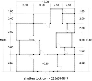 residential floor plan sketch with room dimensions