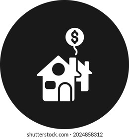 Diseño de iconos vectoriales invertidos en glifos residenciales