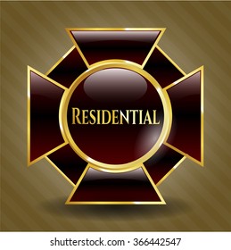 Residential gold badge or emblem