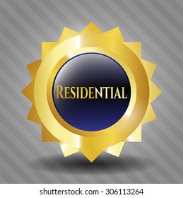 Residential gold shiny emblem