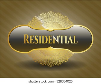 Residential gold shiny emblem