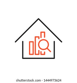 Residential Graph Increases icon. House chart icon