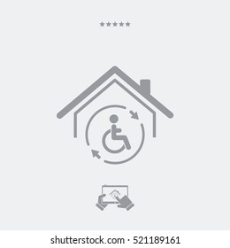 Residential handicap assistance - Vector web icon