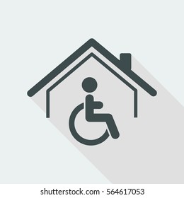 Residential handicap assistance - Vector web icon