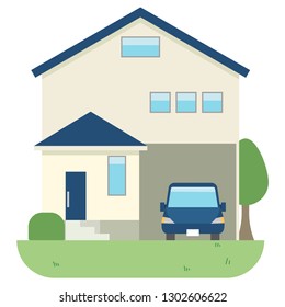 Residential home (dark blue roof)