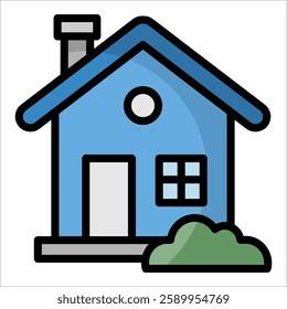 Residential Home Icon Element For Design