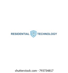 residential home protection logo, vector shield icon