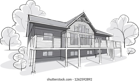 House Sketch Images, Stock Photos & Vectors | Shutterstock