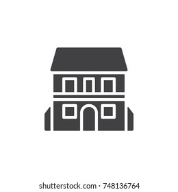 Residential house icon vector, filled flat sign, solid pictogram isolated on white. Apartments  symbol, logo illustration.