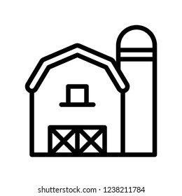 residential house property exterior view building editable outline icon. 