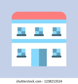residential house property exterior view building flat design icon.
