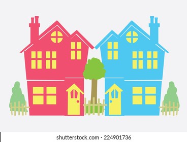 residential house. vector illustration