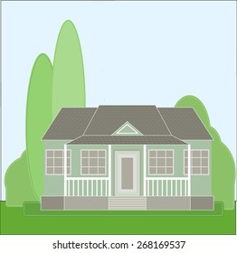 residential house - vector Illustration