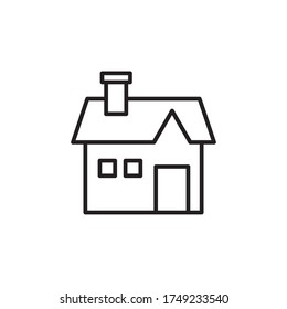vector de diseño de contorno de icono residencial. aislado en fondo blanco