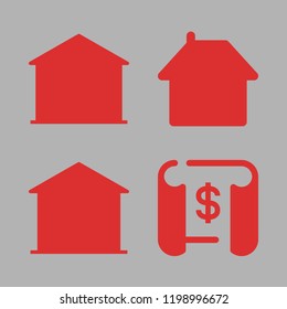 residential icon set. vector set about garage, house and blueprint icons set.