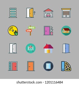 residential icon set. vector set about garage, house, vinyl and panel icons set.