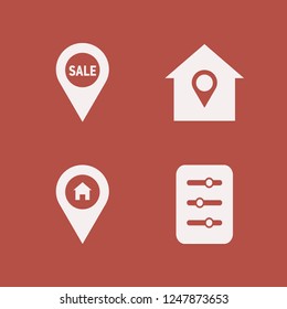 residential icon. residential vector icons set house location, filter and sale location