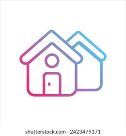 
 Icono residencial con vector de fondo blanco