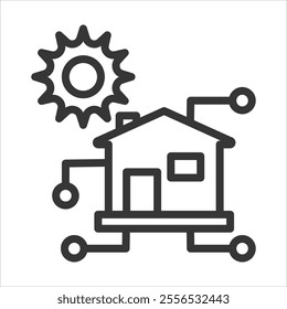 Residential Installation Outline Icon Vector Illustration
