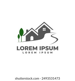 Residential Landscape Icon Logo Illustration