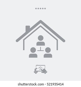 Residential network system - Vector web icon