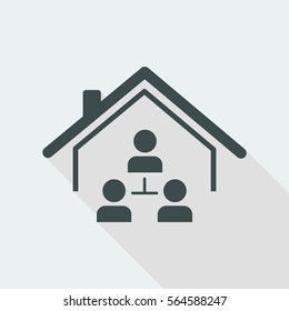 Residential network system - Vector web icon