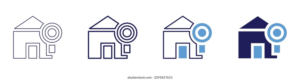 Residential property leasing icon in 4 different styles. Thin Line, Line, Bold Line, Duotone. Duotone style. Editable stroke.