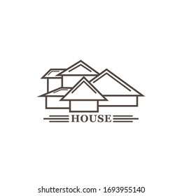 logotipo de propiedad residencial simple. casa de desarrollo para su empresa