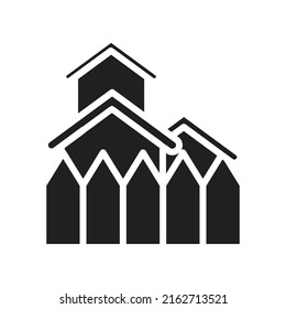 Wohnungsbau, Immobilien solide Stil Symbol. Vektorgrafik-Designs, die für Websites, Anwendungen und Apps geeignet sind.