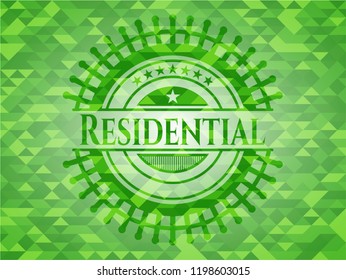 Residential realistic green mosaic emblem