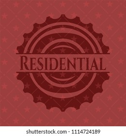 Residential realistic red emblem Residential realistic red emblem