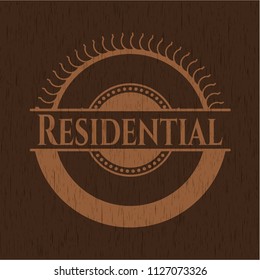 Residential realistic wooden emblem