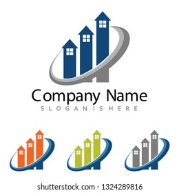 Residential Realty Statistic Chart Graph Investment Logo