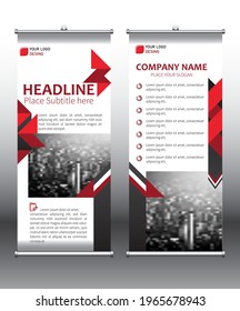 Puesto de pancartas de enrollamiento residencial. Concepto de presentación. Fondo de plantilla de resumen de negocio corporativo. Cartel de plantilla vertical, afiche de la conferencia.