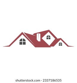 Residential roof design icon logo illustration