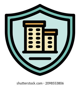 Residential security icon. Outline residential security vector icon color flat isolated