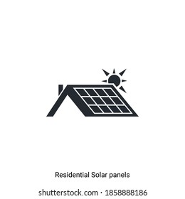 Residential solar panel icon vector illustration. Premium quality flat icon.