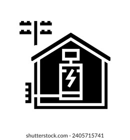 vector de icono de glifo de almacenamiento residencial. signo de almacenamiento residencial. ilustración de símbolo aislado