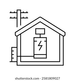 residential storage line icon vector. residential storage sign. isolated contour symbol black illustration