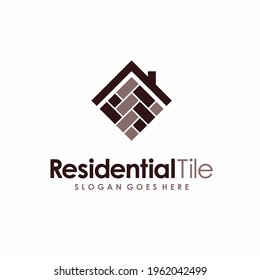 Residential Tile Logo With Home Concept