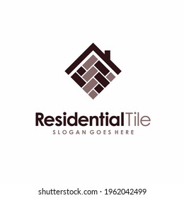 Residential tile logo with home concept