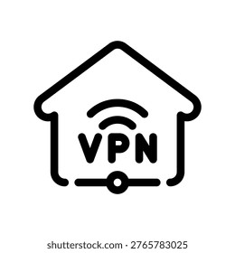 Residential VPN Secure Home Network Outline Symbol