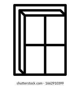 Icono de ventana residencial. Icono de vector de ventana residencial de esquema para diseño web aislado en fondo blanco