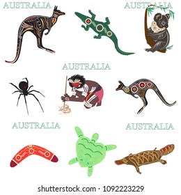 
Residents of Australia drawing in the Aboriginal style